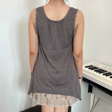 Load image into Gallery viewer, Grey Brown Sleeveless Asymmetrical Tier Sleeveless Top
