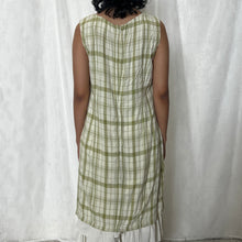 Load image into Gallery viewer, Olive Green Plaid Sleeveless Dress
