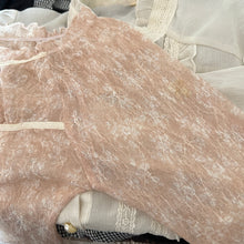 Load image into Gallery viewer, Pink Floral Mesh RIbbons Tie 3/4 Sleeves
