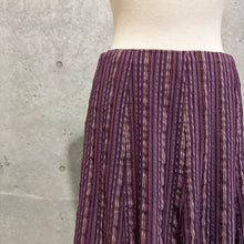 Load image into Gallery viewer, Purple Stripes 90s Asymmetrical Midi Skirt

