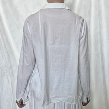 Load image into Gallery viewer, White Long Sleeve Peter Pan Collar Lace Half Button Down Top
