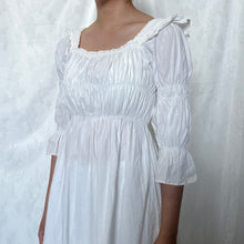 Load image into Gallery viewer, White Cotton Square Neck Ruffled Shoulder Dress Top
