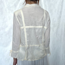 Load image into Gallery viewer, Cream Ruffled Button Down Long Sleeve Top
