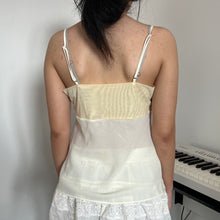 Load image into Gallery viewer, Cream Pink Embroidery Floral Cami Top
