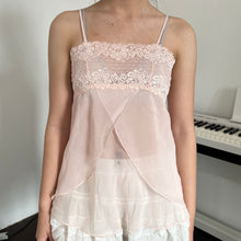 Load image into Gallery viewer, Baby Coral Pink Lace Tube Cami Top
