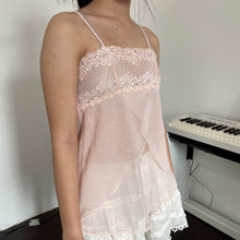 Load image into Gallery viewer, Baby Coral Pink Lace Tube Cami Top
