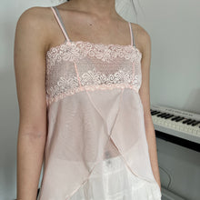 Load image into Gallery viewer, Baby Coral Pink Lace Tube Cami Top
