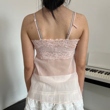 Load image into Gallery viewer, Baby Coral Pink Lace Tube Cami Top
