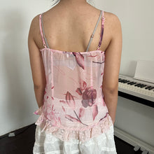 Load image into Gallery viewer, Magenta Leaves Lace Cami Top
