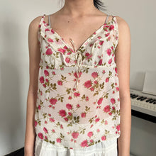 Load image into Gallery viewer, Off White Pink Roses Cami Top
