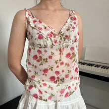 Load image into Gallery viewer, Off White Pink Roses Cami Top
