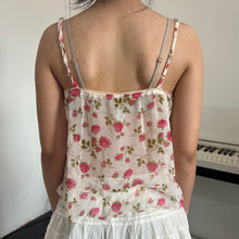 Load image into Gallery viewer, Off White Pink Roses Cami Top
