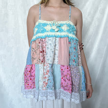 Load image into Gallery viewer, Blue Crochet With White Details Pink Patchwork Cami Top (L)
