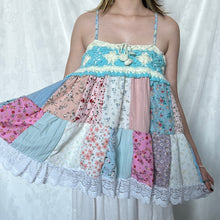 Load image into Gallery viewer, Blue Crochet With White Details Pink Patchwork Cami Top (L)
