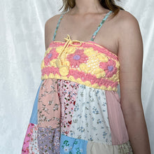 Load image into Gallery viewer, Yellow Crochet With Pink Details Patchwork Cami Top
