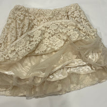 Load image into Gallery viewer, Cream Floral Mesh Mini Skirt
