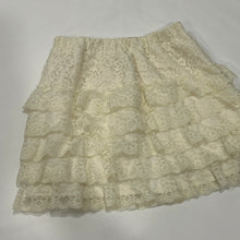 Load image into Gallery viewer, Cream Lace Fairy Tiered Mini Skirt
