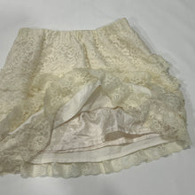 Load image into Gallery viewer, Cream Lace Fairy Tiered Mini Skirt
