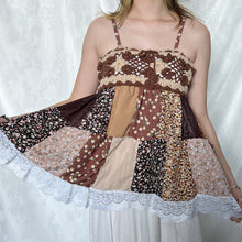 Load image into Gallery viewer, Brown Beige Crochet Patchwork Cami Top 2
