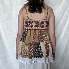 Load image into Gallery viewer, Brown Beige Crochet Patchwork Cami Top 2
