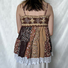 Load image into Gallery viewer, Brown Beige Crochet Patchwork Cami Top 1
