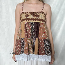 Load image into Gallery viewer, Beige Brown Crochet Patchwork Cami Top 3
