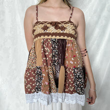 Load image into Gallery viewer, Beige Brown Crochet Patchwork Cami Top 3
