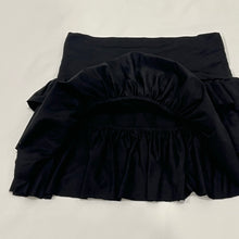 Load image into Gallery viewer, Black Nylon Thick Waist Tiered Mini Skirt
