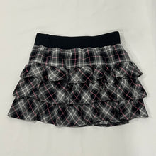 Load image into Gallery viewer, Black Pink Plaid Tiered Mini Skirt
