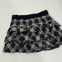 Load image into Gallery viewer, Black Pink Plaid Tiered Mini Skirt
