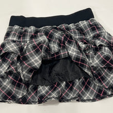 Load image into Gallery viewer, Black Pink Plaid Tiered Mini Skirt
