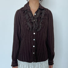 Load image into Gallery viewer, Brown Stripes Alice Long Sleeves Top
