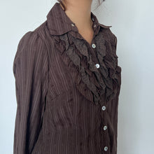 Load image into Gallery viewer, Brown Stripes Alice Long Sleeves Top
