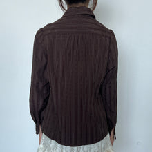 Load image into Gallery viewer, Brown Stripes Alice Long Sleeves Top
