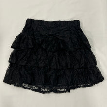 Load image into Gallery viewer, Black Lace Ribbon Tiered Mini Skirt
