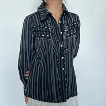 Load image into Gallery viewer, Black Grey Stripes Alice Long Sleeves Top
