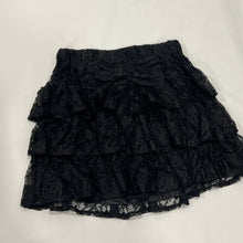 Load image into Gallery viewer, Black Lace Ribbon Tiered Mini Skirt
