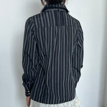 Load image into Gallery viewer, Black Grey Stripes Alice Long Sleeves Top
