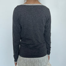 Load image into Gallery viewer, Grey Cotton Mori Kei Cream Lace Rows Long Sleeves Top
