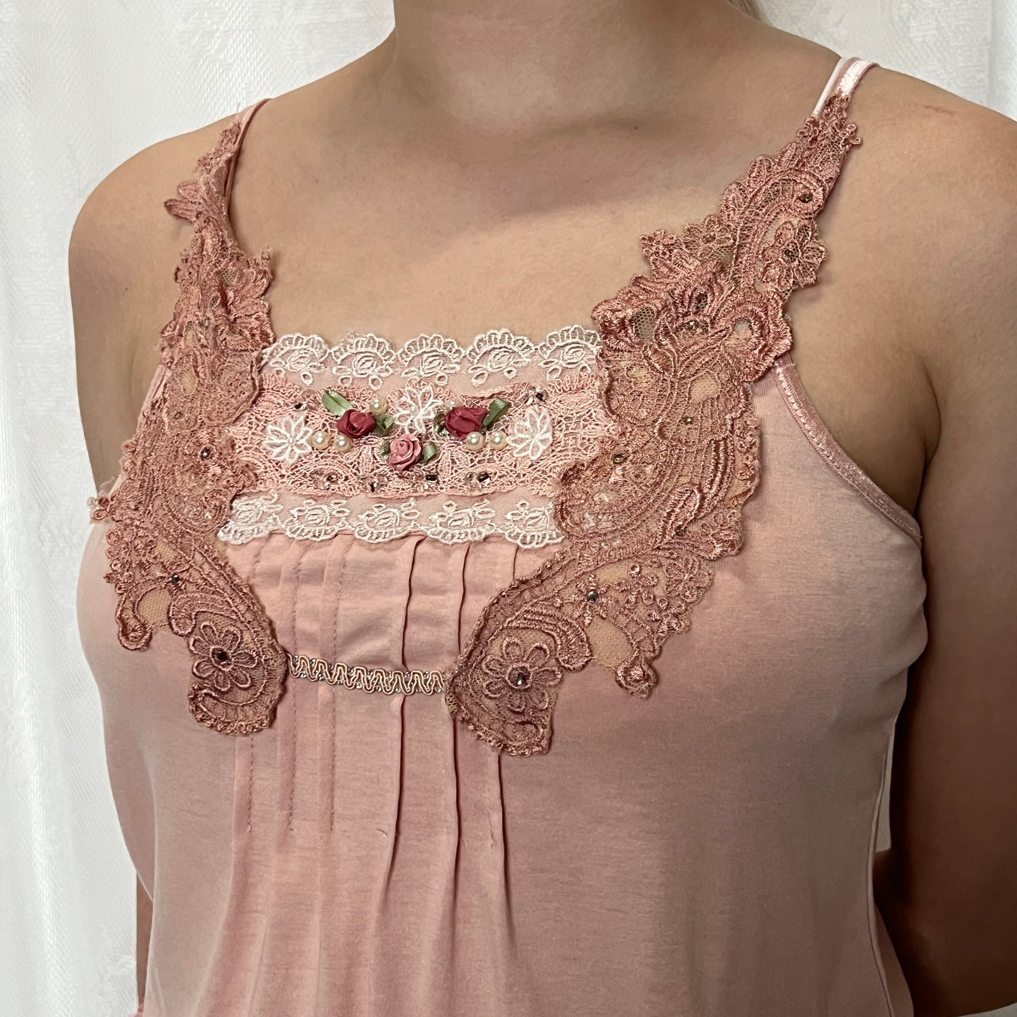 Axes Femme Pink Roses Chest Cami Top – re.drmg
