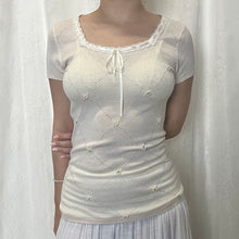Load image into Gallery viewer, White Cream Knit Square Neck Top
