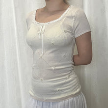 Load image into Gallery viewer, White Cream Knit Square Neck Top
