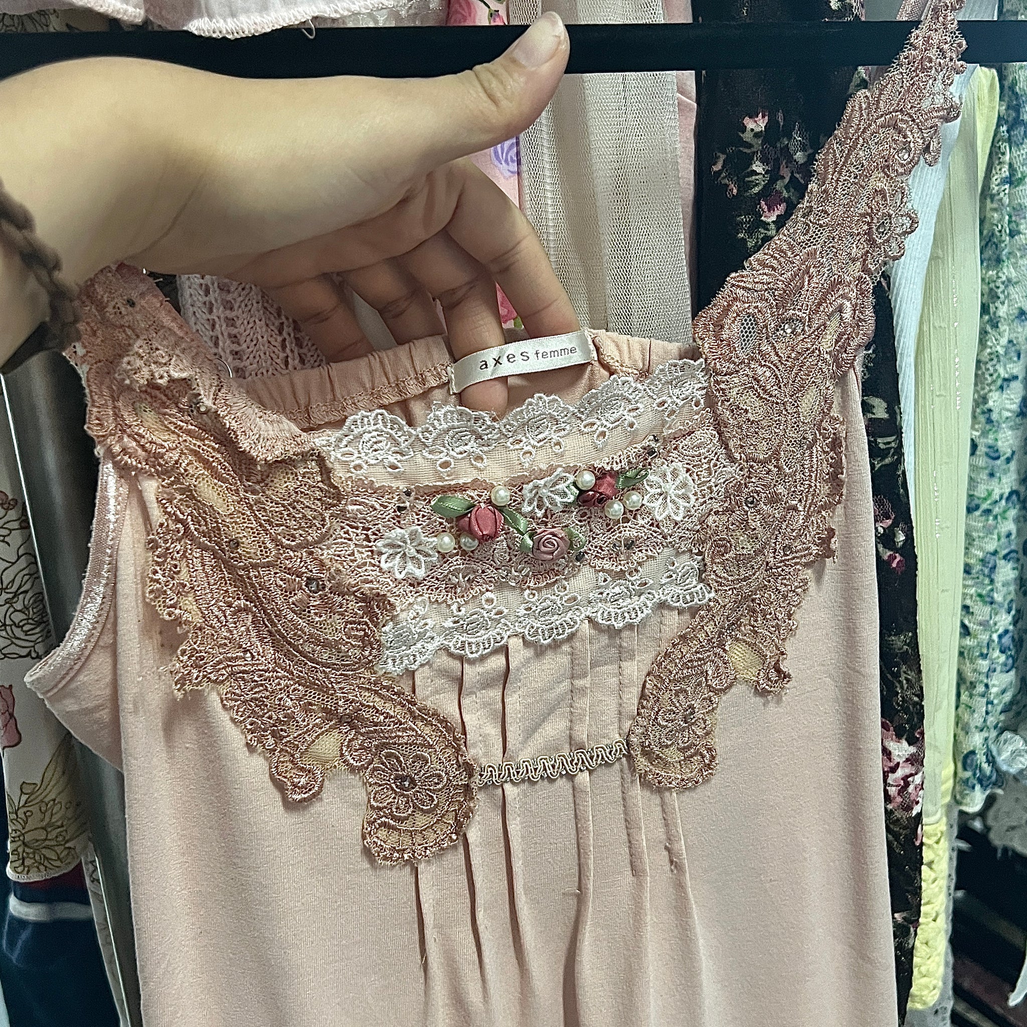 Axes Femme Pink Roses Chest Cami Top – re.drmg