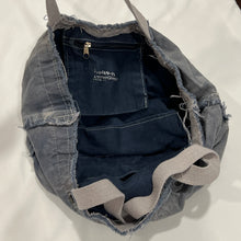 Load image into Gallery viewer, Bleached Denim Frayed Tote Bag
