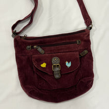 Load image into Gallery viewer, Maroon Corduroy Cross Body Bag
