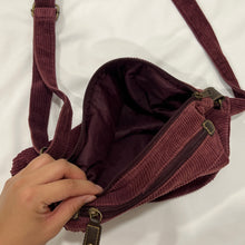 Load image into Gallery viewer, Maroon Corduroy Cross Body Bag
