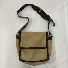 Load image into Gallery viewer, Beige Canvas Brown Leather Cross Body Bag
