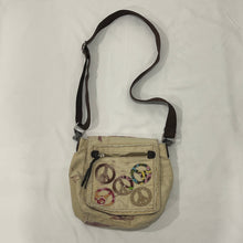 Load image into Gallery viewer, Beige Peace Hippie Patch Cross Body Bag
