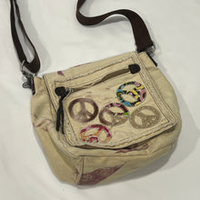 Load image into Gallery viewer, Beige Peace Hippie Patch Cross Body Bag
