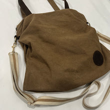 Load image into Gallery viewer, Brown Canvas Scrunched Cross Body Bag
